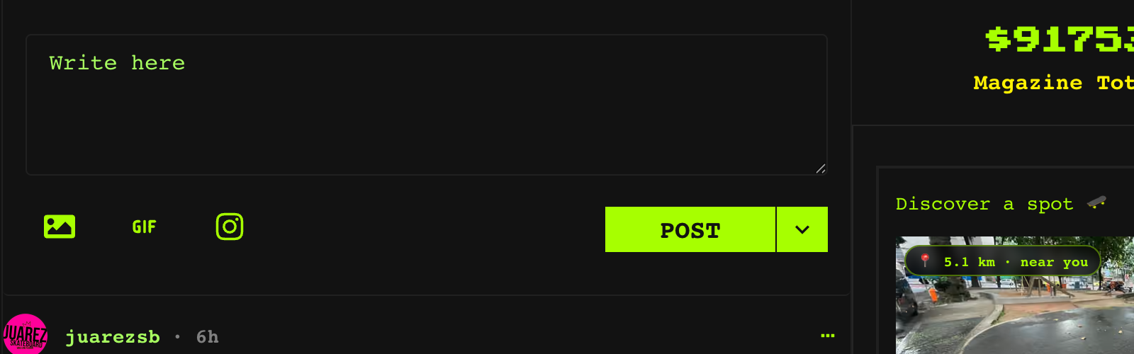 The Snap composer, where cross-posting starts
