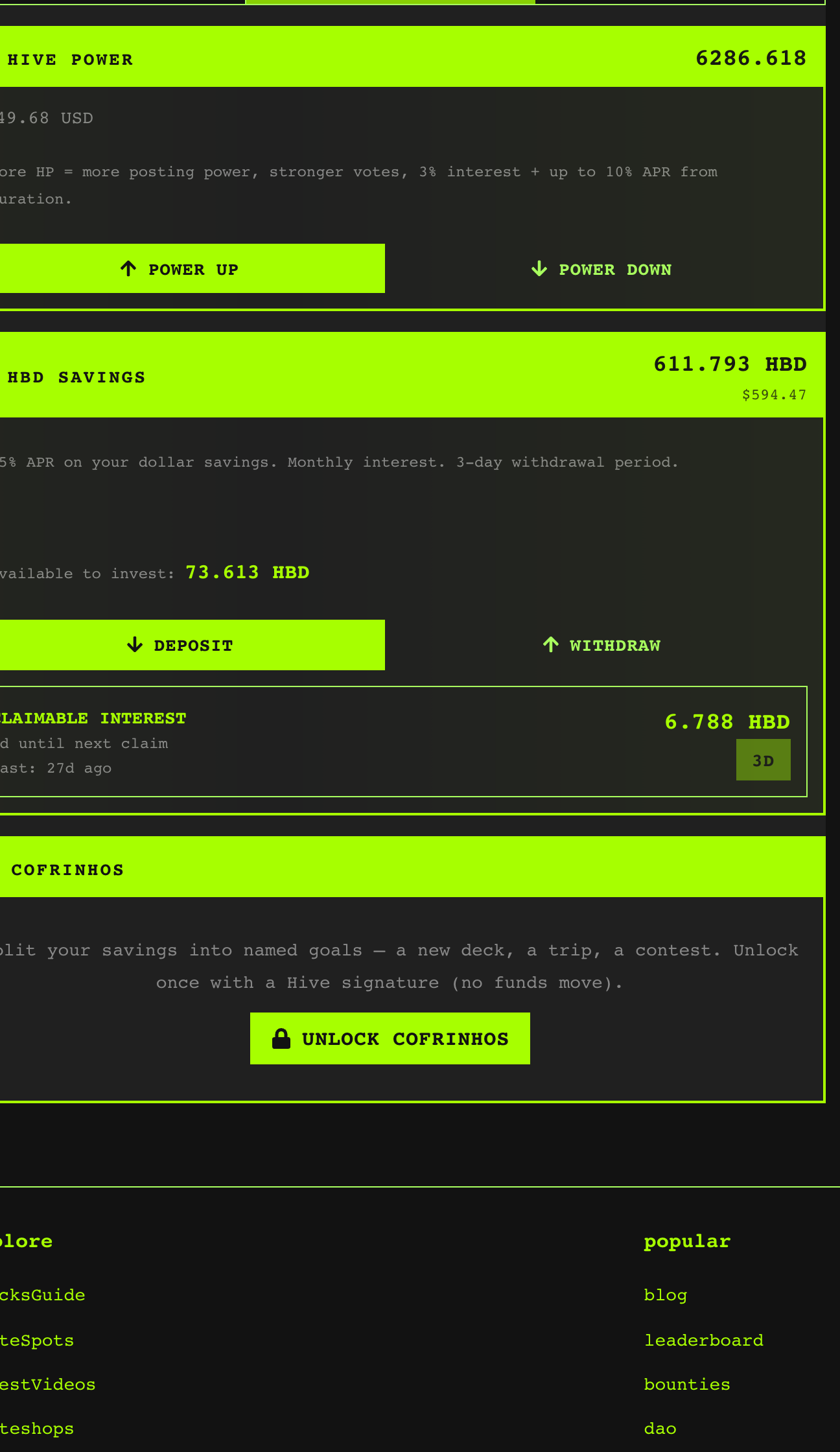 The SkateBank savings tab