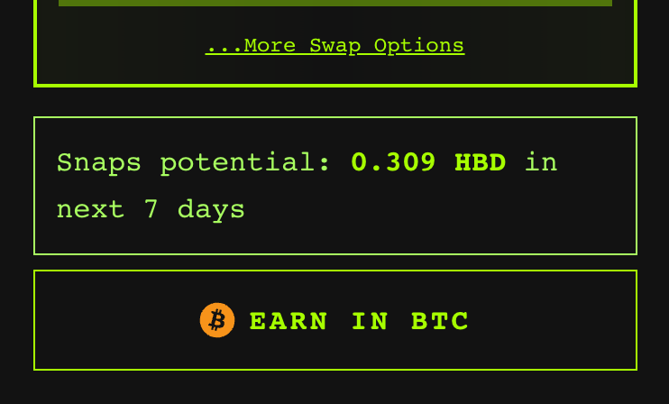 The Earn in BTC / Claim to BTC button in the wallet Rewards card